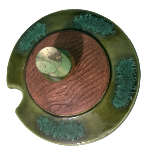 Vintage California Pottery 663 MCM Chip Dip Serving Platter Tray Ceramic Green - Picture 13 of 14